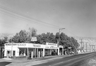 The Bridgehaven Cafe was located along the north side of U.S. 60/70 (Whitewater Cutoff Road) in Whitewater, west of the Whitewater River.