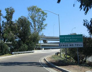 This is an on-ramp from Logan Avenue (near Cesar Chavez Parkway) onto the San Diego-Coronado Bay Bridge.