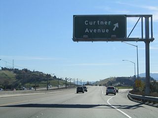 Southbound California 87 (Guadalupe Parkway) reaches Exit 3A for Curtner Avenue east to the Santa Clara County Fairgrounds (next to California 82 (Monterey Highway)).