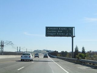 The next three exits along California 87 south are Exit 3B, Santa Clara County Route G-8 (Almaden Expressway); Exit 3A, Curtner Avenue; and Exit 1D, Capitol Expressway/Auto Mall.