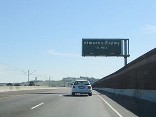 Santa Clara County Route G-8 is a north-south route that follows the Almaden Expressway south from downtown San Jose through residential and suburban areas. The signed county route then connects to McKean Road and follows that alignment south all the way to Uvas Road, ending at California 152 south of Uvas Reservoir and east of Hecker Pass.