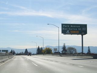 Southbound California 87 (Guadalupe Parkway) reaches Exit 6A, Park Avenue and California 82 (West San Carlos Street) to downtown San Jose and San Jose State University. The next interchange is Exit 5, Interstate 280 (Sinclair Freeway).