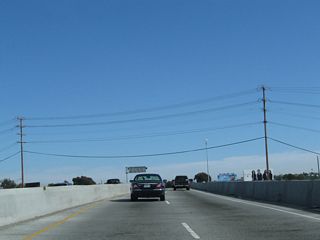 California 90 passes over Culver Boulevard with two eastbound lanes.