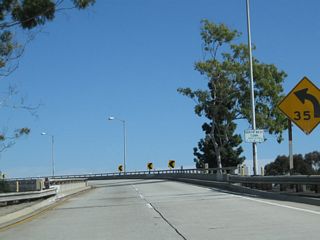 This series of pictures follows the transition ramp from California 90 east to Interstate 405 north. The flyover ramp offers several good views of the Interstate 405 mainline.