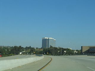 This takes traffic above the Fox Hills Mall located next to the California 90 freeway.