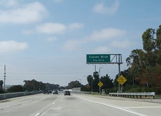 The next exit along California 90 (Marina Freeway) west is Exit 1C, Culver Boulevard. The freeway ends after this grade-separated interchange about 1.25 miles from here (a bit less than the reported 0.75 miles on the yellow advisory sign). The Culver Boulevard interchange was built in 2005 and was open by 2007.