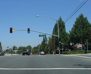 Shortly thereafter, westbound California 90 (Imperial Highway) meets Olinda Street next to the Yorba Linda Public Library.