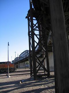 Looking south at the former Old Iron Bridge along Historic U.S. 91 (First Avenue).