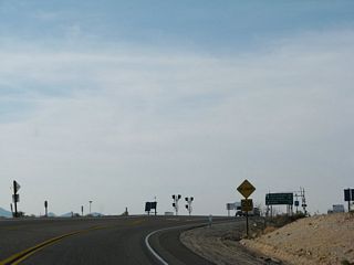 Following Goffs Road, the pre-1931 alignment of U.S. 66 separates from U.S. 95 west from Arrowhead Junction to Bannock and Goffs.