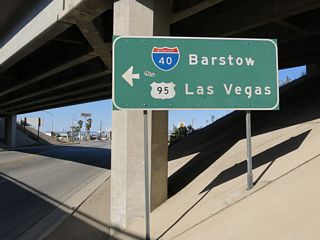 Bypassing central Needles, U.S. 95 combines with Interstate 40 west for 11 miles.