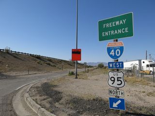 U.S. 95 branches north from I-40 west of Java through the Piute Valley to Searchlight, Nevada.