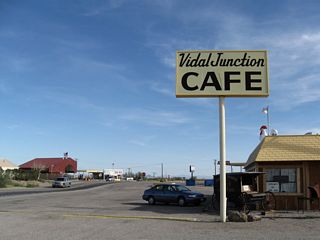 What was the Vidal Junction Cafe is located on the northwest corner of the intersection of U.S. 95 and SR 62 at Vidal Junction.
