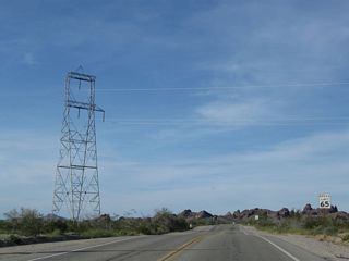 A high-voltage power transmission line crosses U.S. 95; it runs southeast to Parker Dam and carries electricity toward Los Angeles. This same power line crosses Interstate 40 at the Water Road interchange (Exit 120).