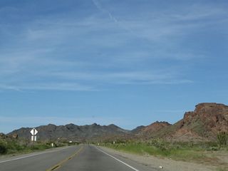 U.S. 95 passes through the Sawtooth Range between the Chemehuevi Valley and Lobecks Pass. Mountain scenery replaces desert valley solitude along northbound.