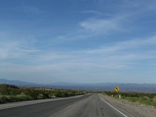 The Colorado River and Arizona's Mohave Valley come into view on the descent from the Sacramention Mountains.