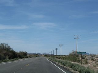 Northbound U.S. 95 approaches Villa Shores Drive east to the Colorado River.