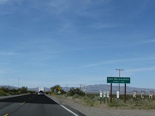 Northbound U.S. 95 leaves Riverside County and enters San Bernardino County. From here, the highway turns northwest toward Vidal and Vidal Junction.