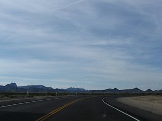 East of the Turtle Mountains, U.S. 95 turns northward at San Bernardino County post mile 15.10.