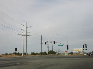 The intersection with California 7 is a signalized intersection.