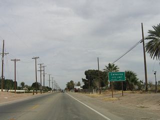 Calexico is "Where Mexico and California Meet." home to 36,274 people as of an estimate taken in 2005 by the state Department of Finance, Calexico was incorporated in 1908 and consists of 7.87
square miles as of 2005.