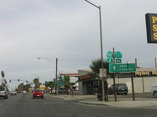 Eastbound California 98 meets California 111 (Historic U.S. 99) in Calexico at this signalized intersection. The south end of California 86 is located a few miles north of here via California 111.