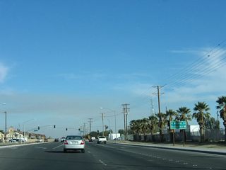 Meadows Road and Andrade Avenue form the next signalized intersection along eastbound California 98.