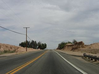 California 98 climbs out of the New River valley.