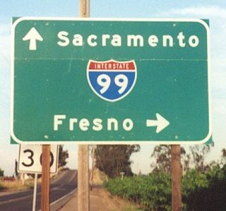 This errant sign showing California 99 as Interstate 99 was posted on Peltier Road.