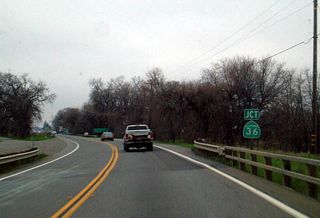 Eventually, California 99 north approaches California 36 east of Red Bluff.