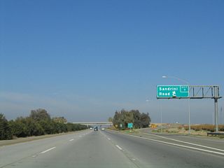 Northbound California 99 (Golden State Highway) meets Exit 7, Sandrini Road.