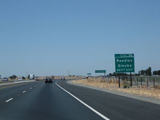 Use California 198 east to Visalia, Farmersville, Lemon Cove, and Three Rivers. To Dinuba and Reedley, use California 198 east to Tulare County J-19 (Plaza Drive) north (Exit 102).