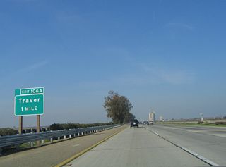 The next exit along California 99 north is Exit 106A, Sixth Street (Old U.S. Highway 99) north to Traver.
