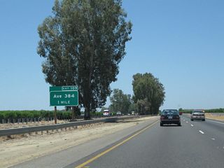 The next exit along California 99 north is Exit 109, Tulare County J-38 (Dodge Avenue) and Rest Area (one mile).