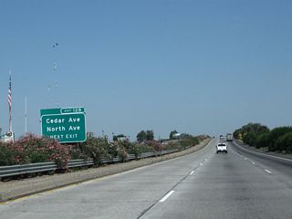 Cedar Avenue is a major, north-south, farm-to-market county road that travels south toward Oleander and north to end at Historic U.S. 99/Golden State Boulevard. North Avenue is a major, east-west, farm-to-market county road that travels east to connect with Clovis Avenue and west to connect with California 41.