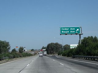 Northbound California 99 meets Exit 128, Cedar Avenue and North Avenue.