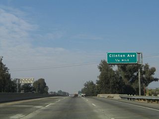 The next exit along California 99 north is Exit 136, Clinton Avenue.
