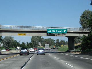 Northbound California 99 meets Exit 138B, Ashlan Avenue.