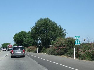 A California 99 north reassurance shield is posted shortly thereafter.