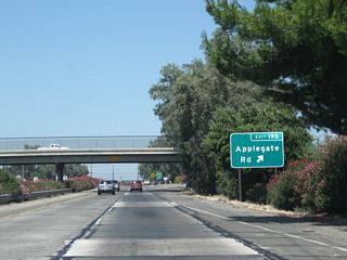 Northbound California 99 meets Exit 195, Applegate Road (the second Atwater exit). Applegate Road leads northeast to meet Merced County Route J-7 (Santa Fe Drive) in Winton. California 99 is angled in a northwesterly direction between Merced and Livingston via Atwater, then turns a bit more north around Turlock.