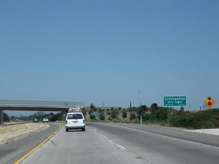 California 99 enters the city of Livingston ("The Last Stop"), which had a population of 13,058 as of the 2010 Census and was incorporated on September 11, 1922.