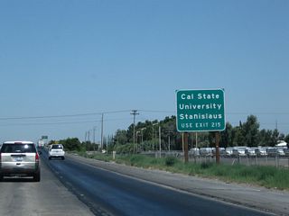 To California State University at Stanislaus, use Exit 215, Monte Vista Avenue. Photo taken 07/31/11