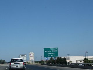 The next exit along California 99 is Exit 215, Monte Vista Avenue (0.75 mile). This east-west street travels east into Turlock en route to California State University at Stanislaus and west to Washington Road.