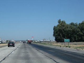 Use Exit 218 to the unincorporated community of Keyes, which had a population of 5,601 as of the 2010 Census.