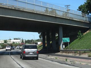 California 99 enters the city of Modesto, the seat of Stanislaus County. Modesto ("Water Wealth Contentment Health") had a population of 201,165 as of the 2010 Census and was incorporated on August 6, 1884.