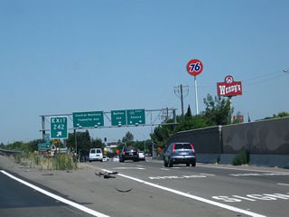 The off-ramp from California 99 north to Exit 242, California 120 (Yosemite Avenue) was expanded to allow for two lanes to connect to California 120 east.
