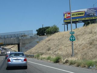 A California 99 north reassurance shield is posted shortly thereafter.