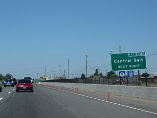 The next exit along California 99 north Exit 274B, C Street west to Galt and Boessow Road east.