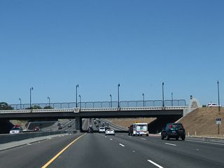 California 99 passes under Sheldon Road.