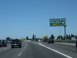 Northbound California 99 meets Exit 291, Mack Road and Stockton Boulevard. Mack Road leads east to a connection with Power Inn Road and west to become Meadowview Road en route to Interstate 5.