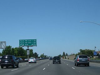 This mileage sign along California 99 north provides the distance to the next four exits: Exit 293A, Florin Road east; Exit 293B, Florin Road west; Exit 294A, 47th Avenue east; and Exit 294B, 47th Avenue west.